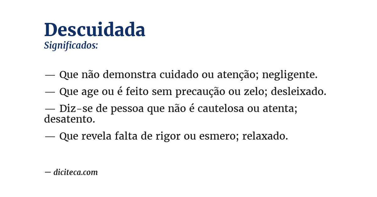 Significado de descuidada