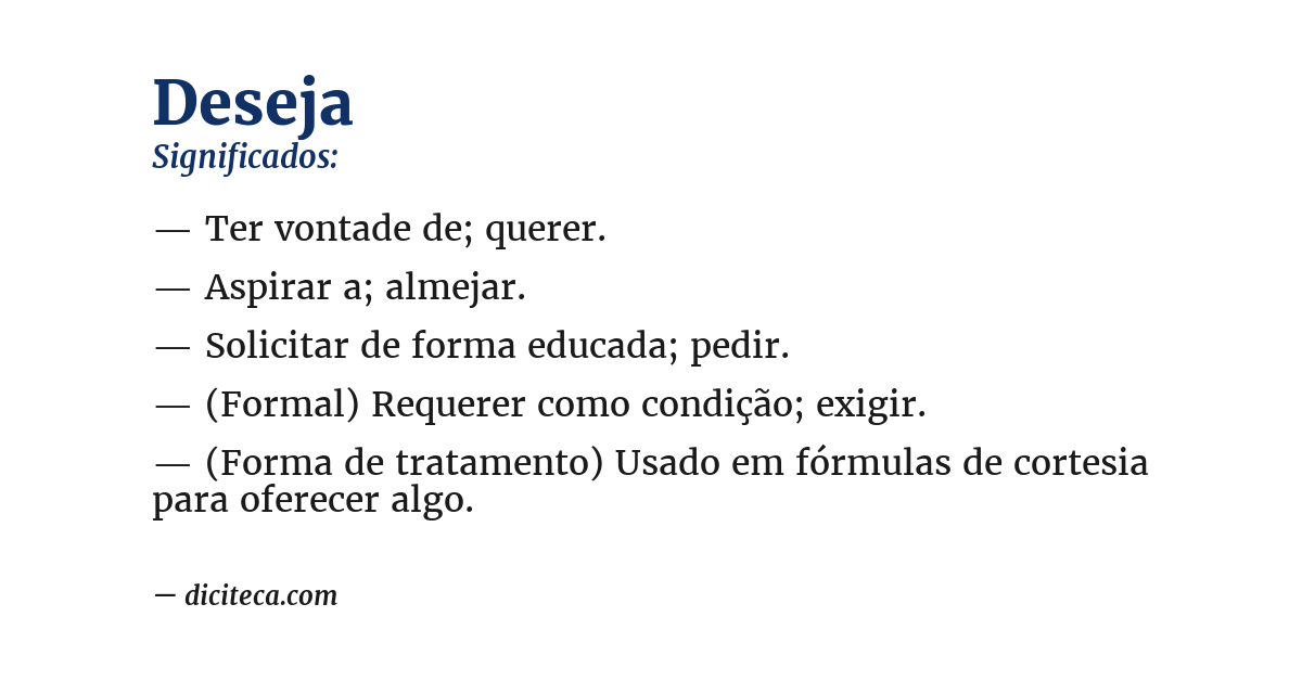 Significado de deseja