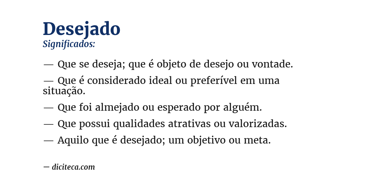Significado de desejado
