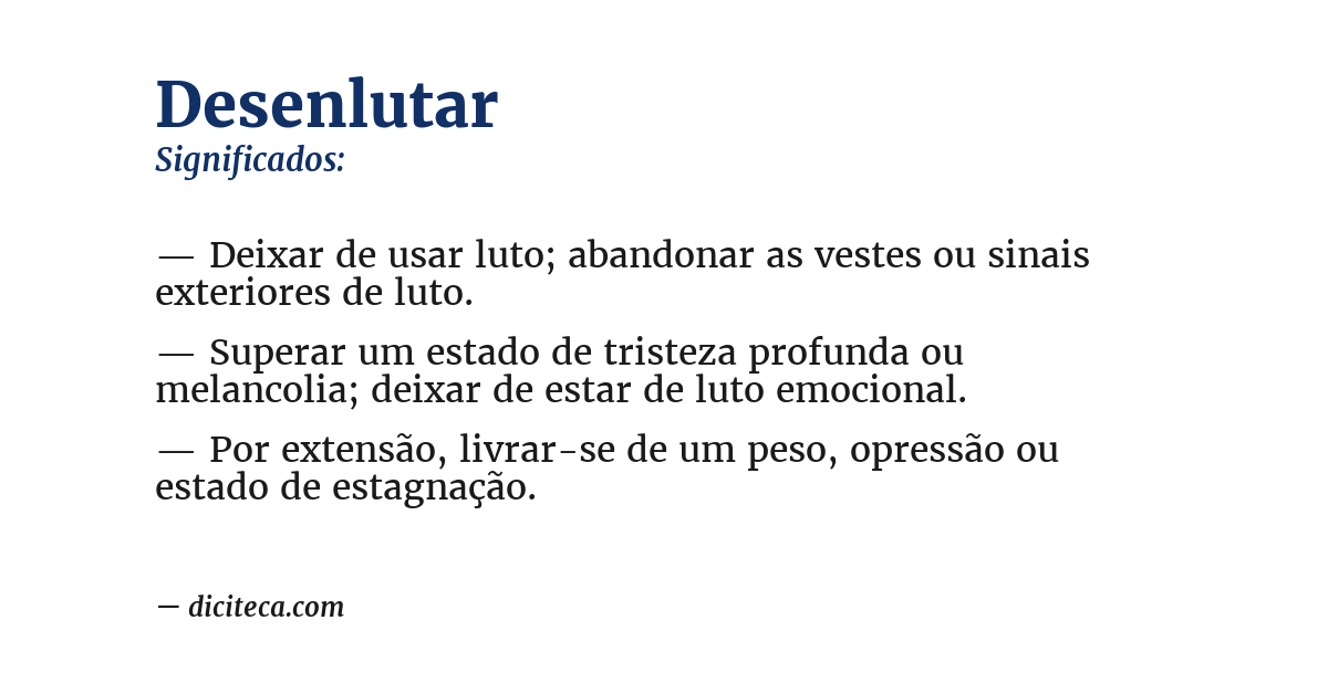 Significado de desenlutar