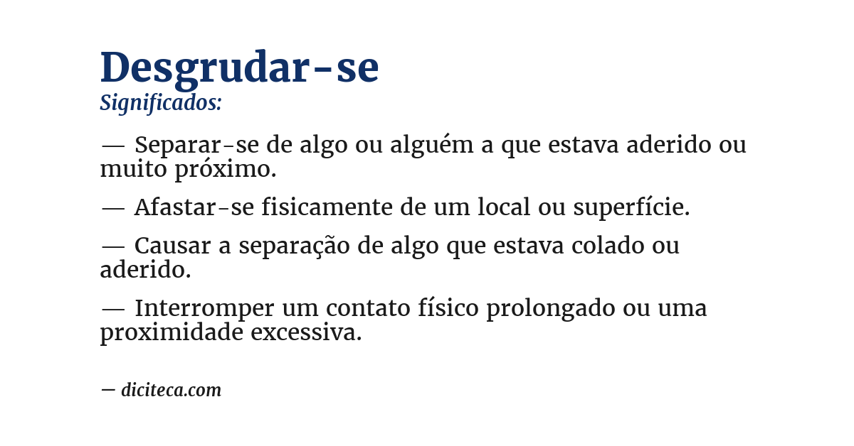 Significado de desgrudar-se