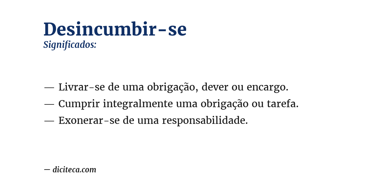 Significado de desincumbir-se