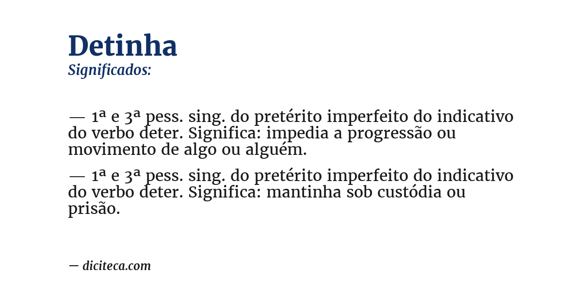 Significado de detinha