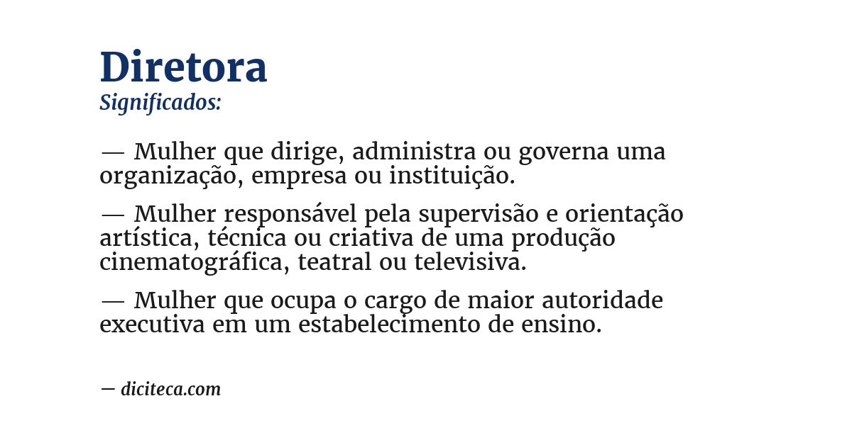 Significado de diretora