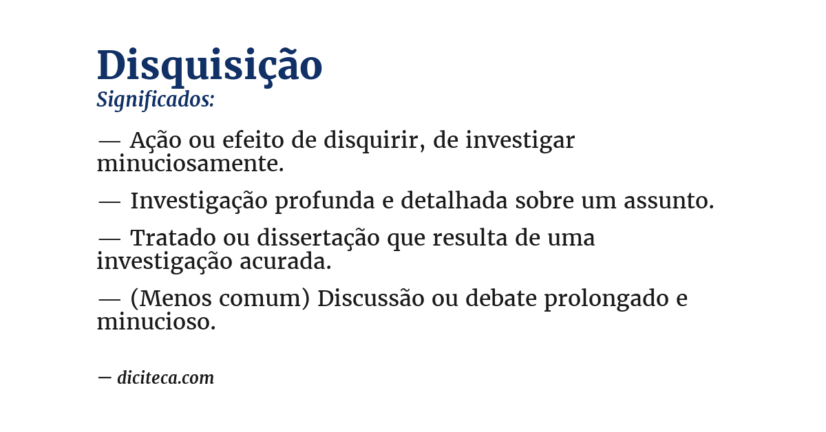 Significado de disquisição