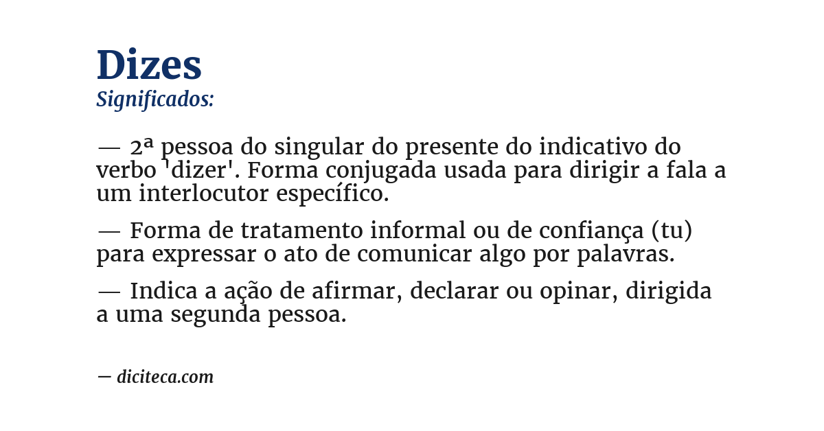 Significado de dizes