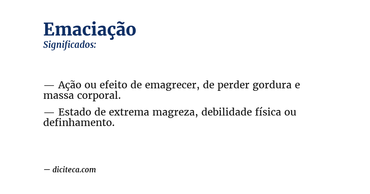 Significado de emaciação