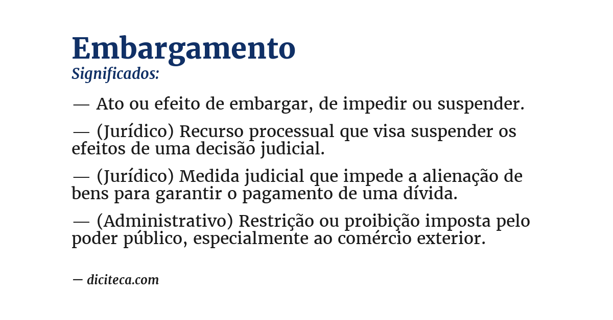 Significado de embargamento