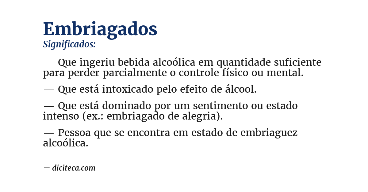 Significado de embriagados
