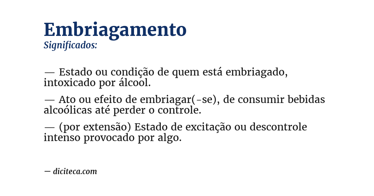 Significado de embriagamento