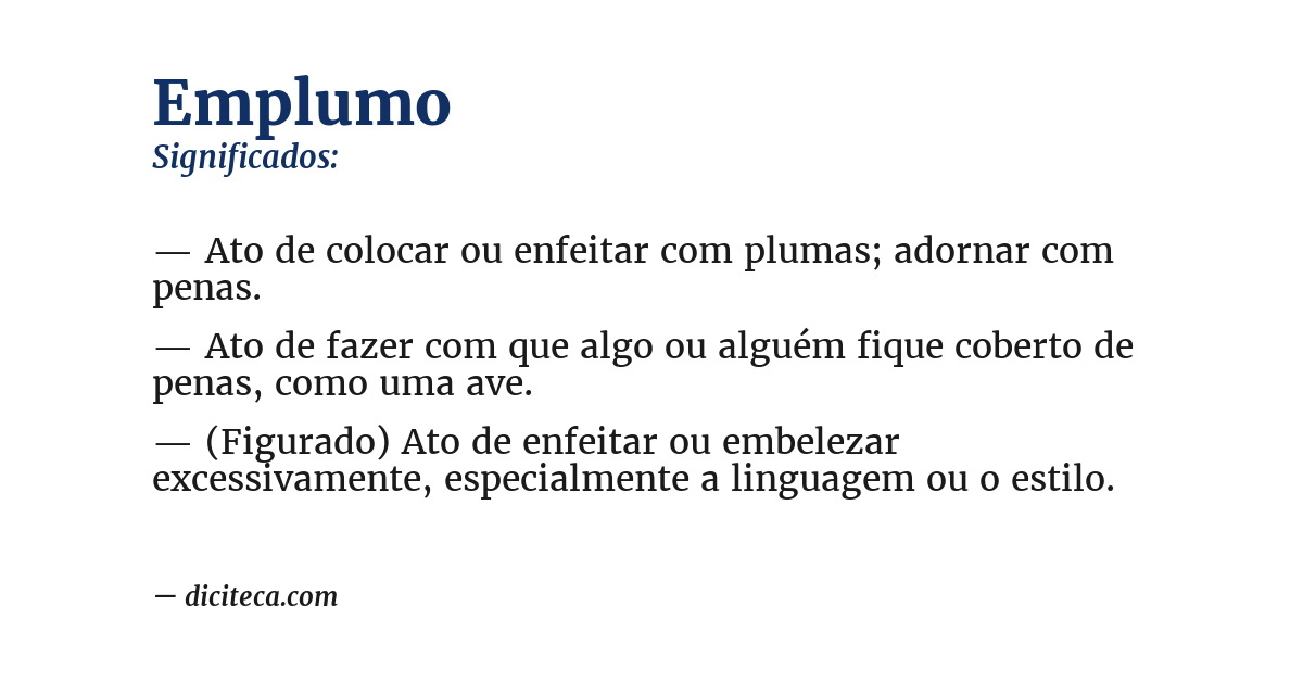 Significado de emplumo