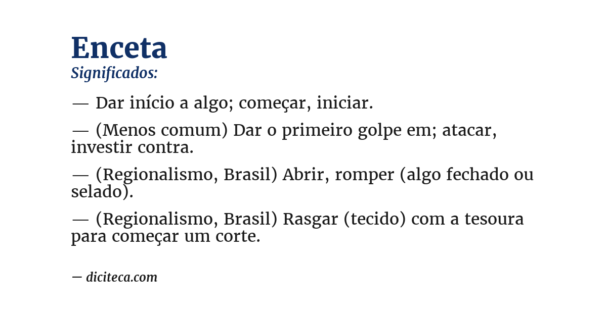 Significado de enceta