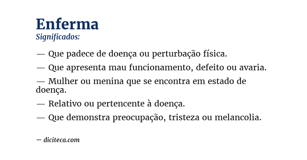 Significado de enferma