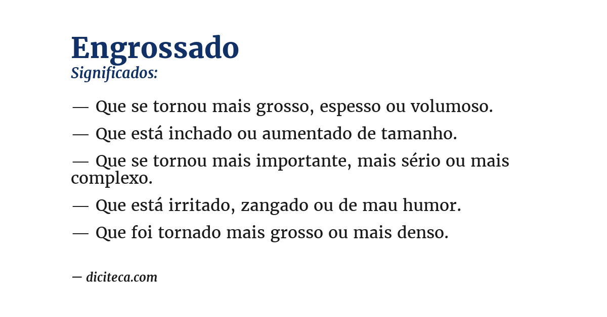 Significado de engrossado