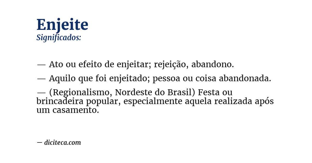 Significado de enjeite