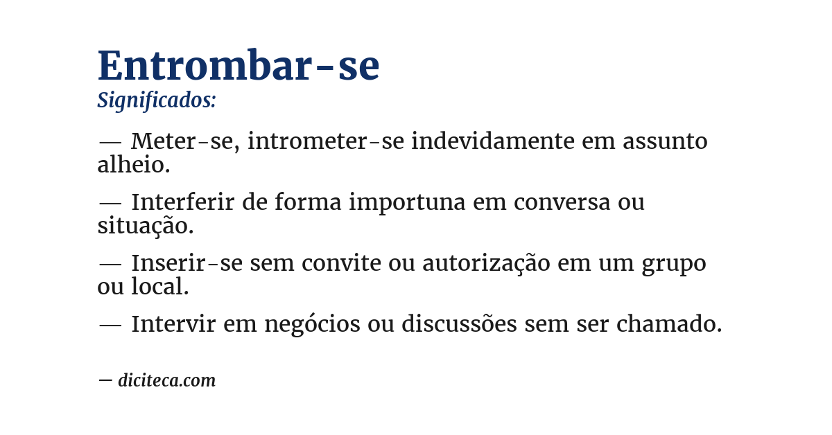Significado de entrombar-se