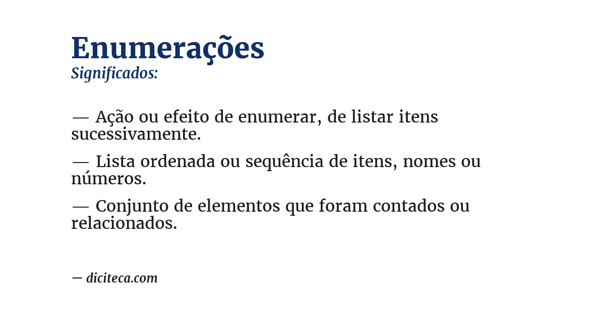 Significado de enumerações