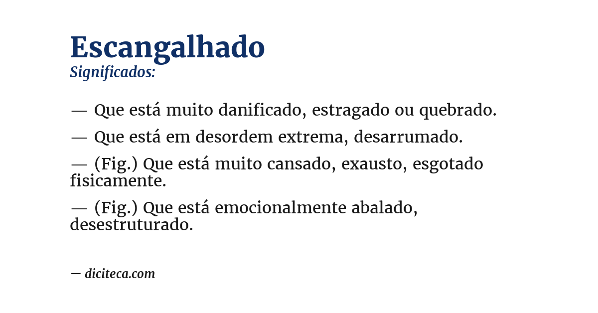 Significado de escangalhado