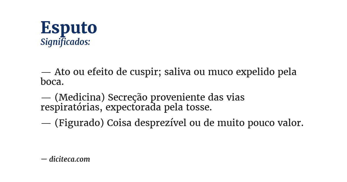Significado de esputo