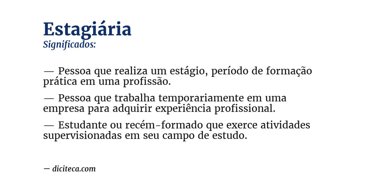 Significado de estagiária