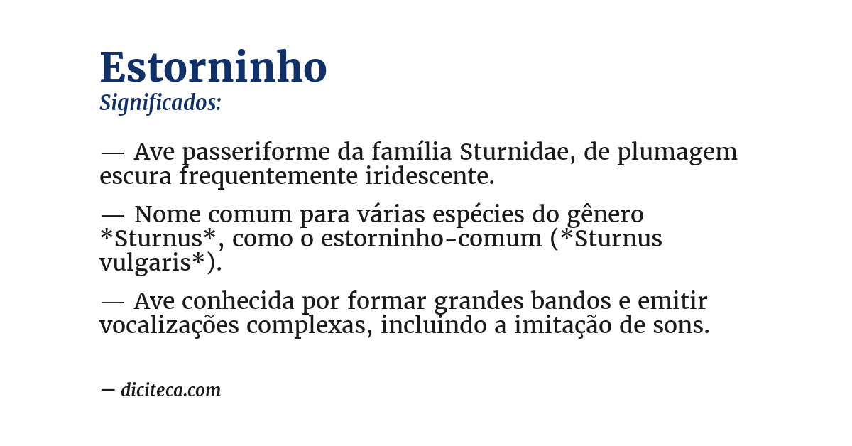 Significado de estorninho