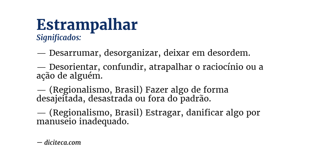 Significado de estrampalhar