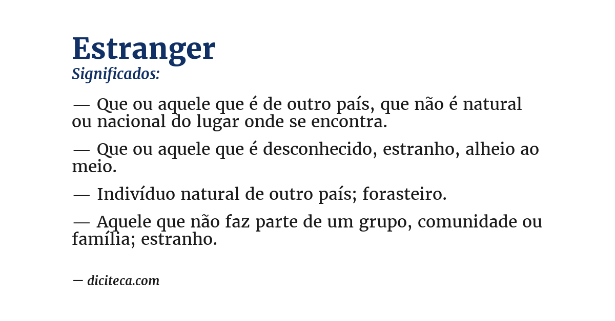 Significado de estranger
