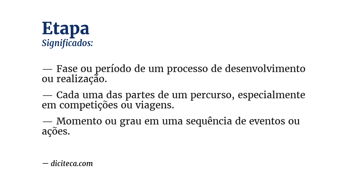Significado de etapa