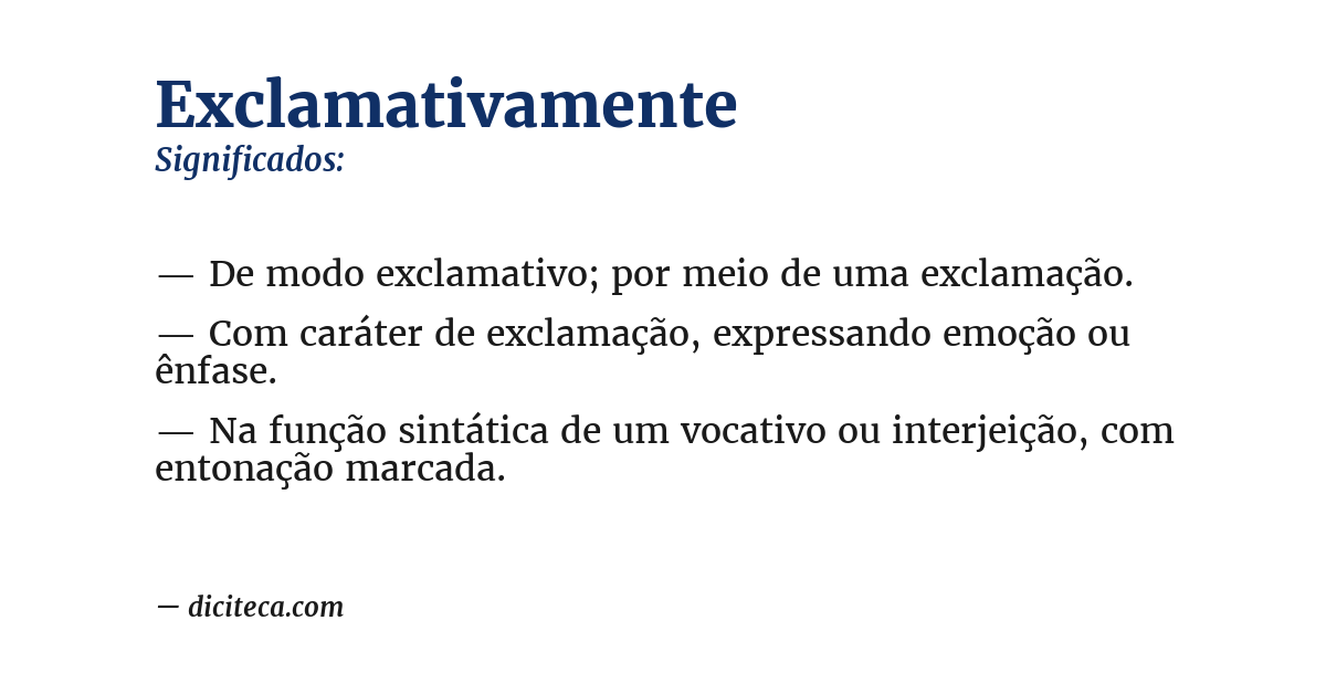 Significado de exclamativamente