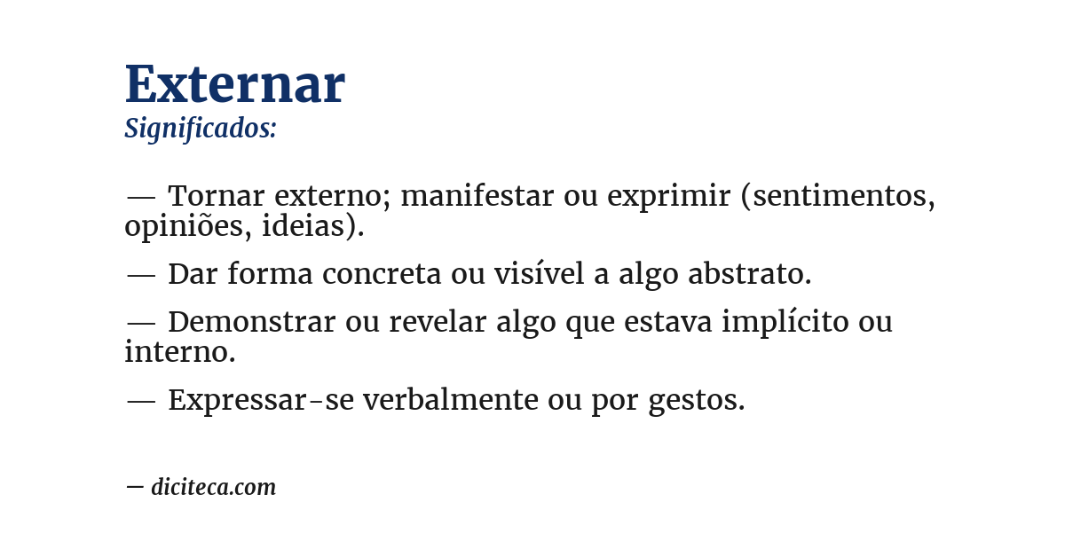 Significado de externar