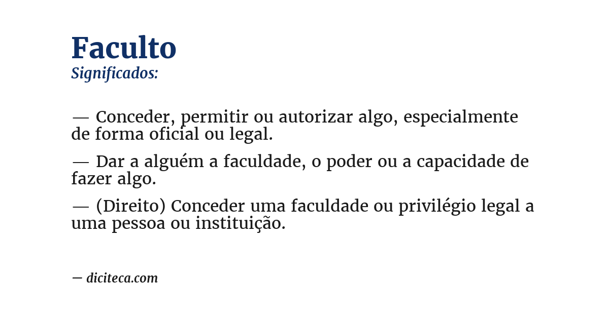 Significado de faculto