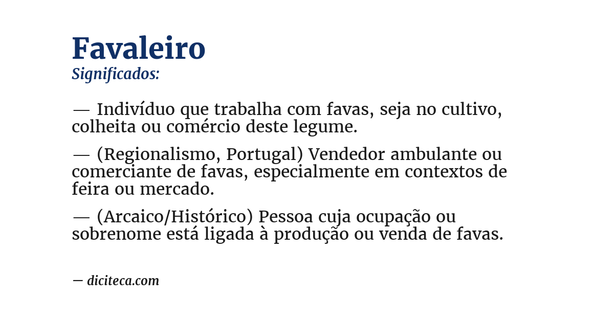 Significado de favaleiro