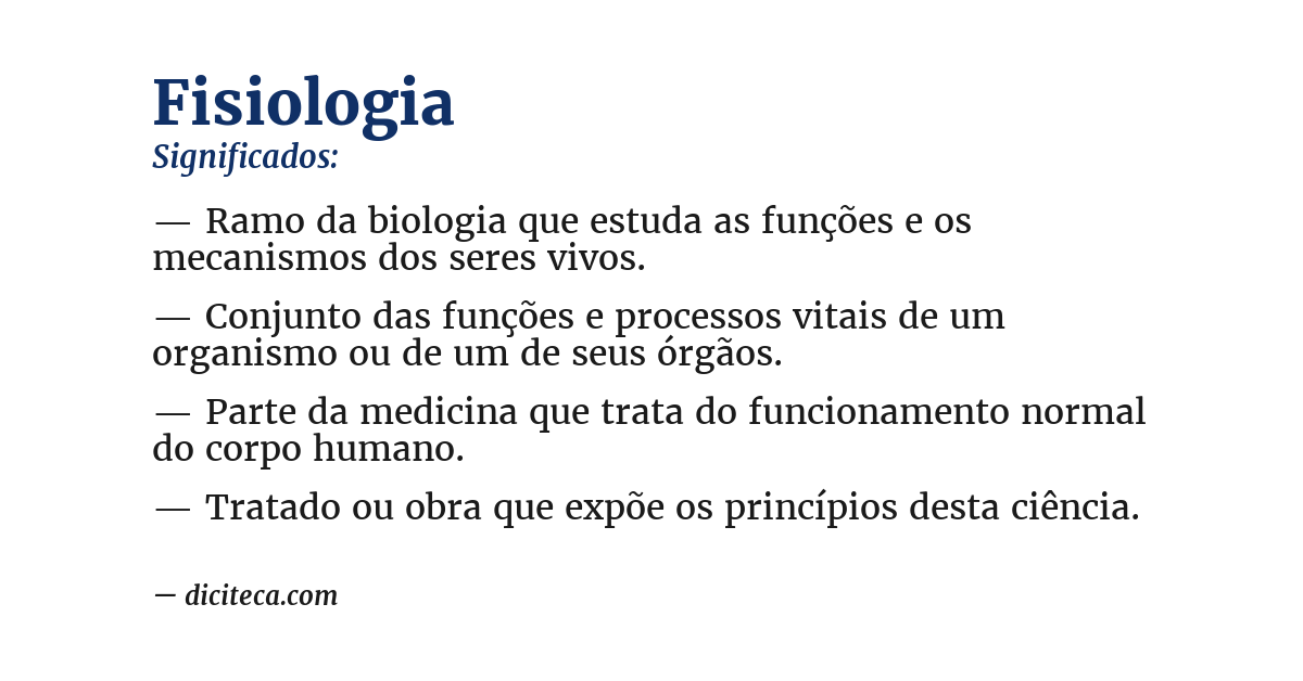 Significado de fisiologia