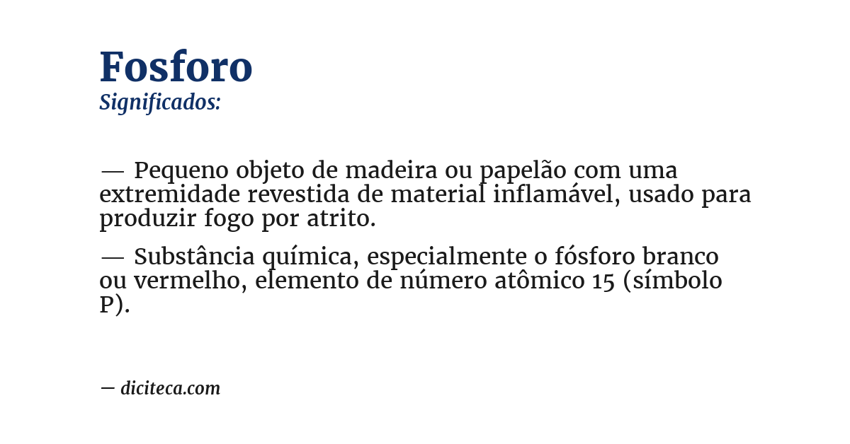 Significado de fosforo