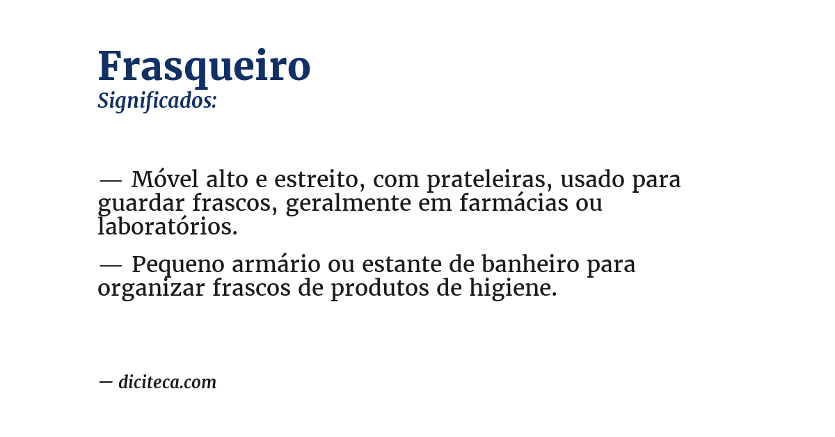 Significado de frasqueiro