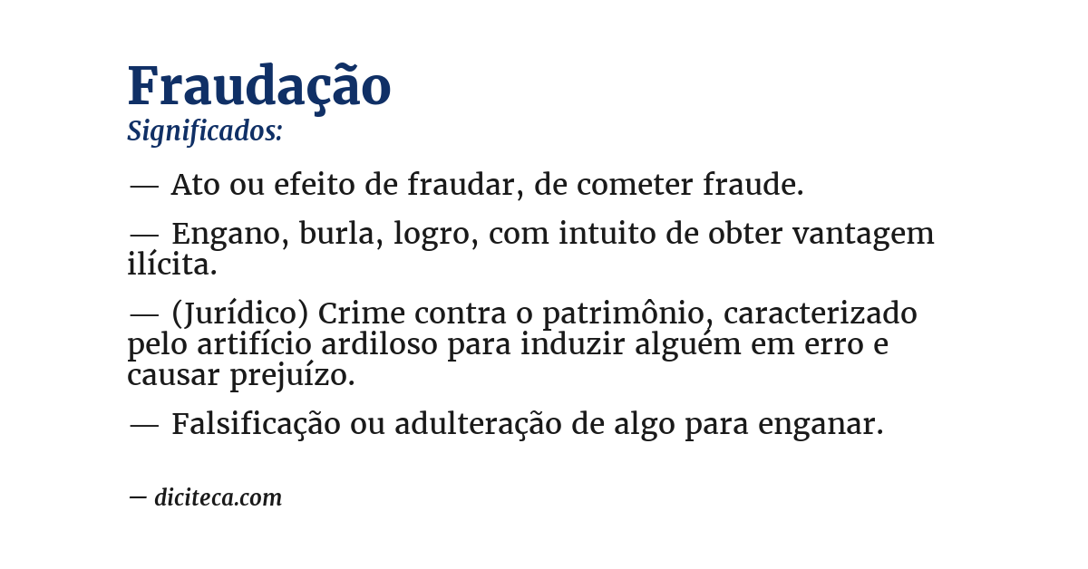 Significado de fraudação