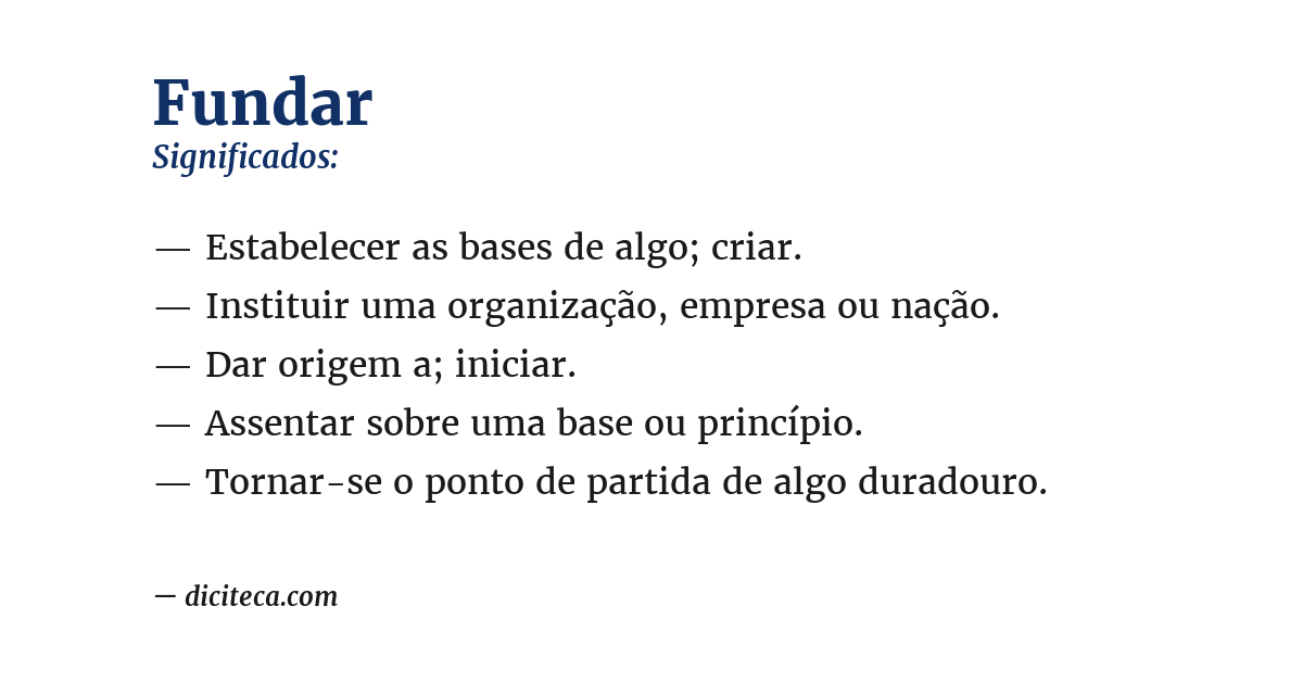 Significado de fundar