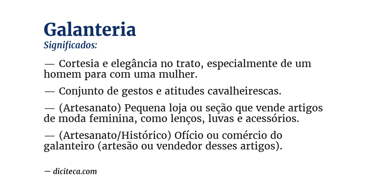 Significado de galanteria