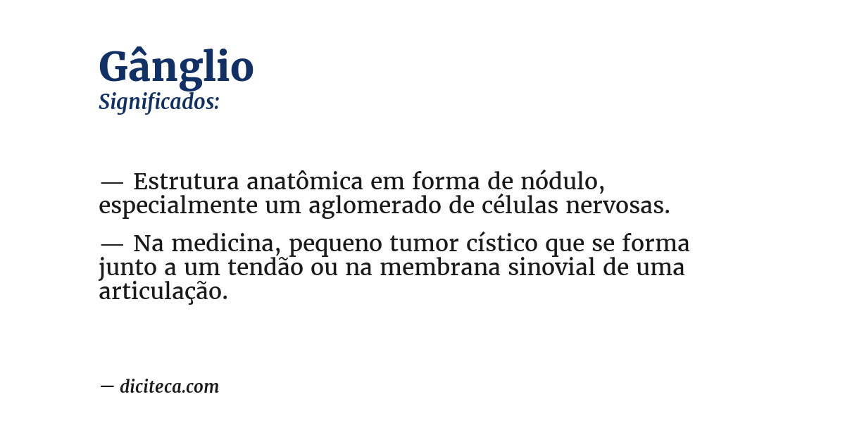Significado de gânglio