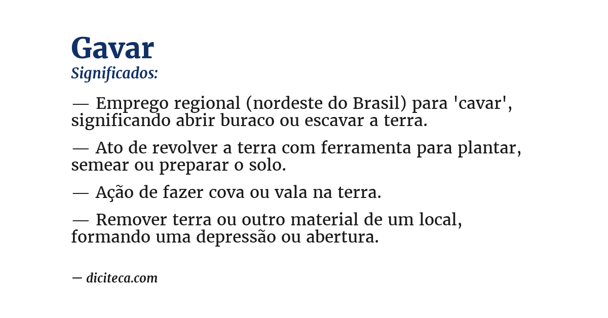 Significado de gavar