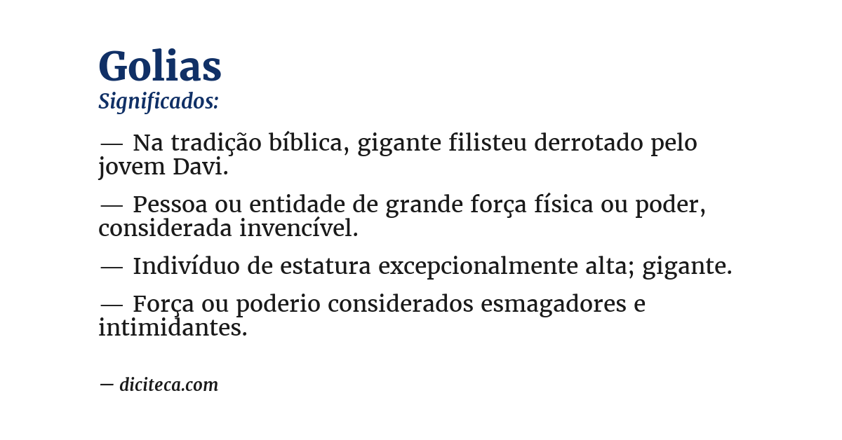 Significado de golias