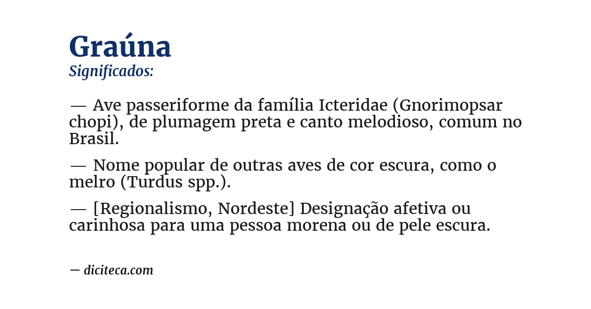 Significado de graúna