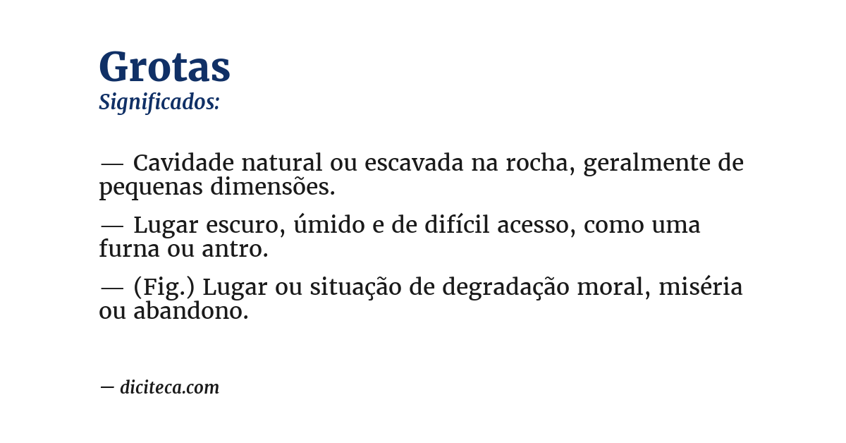 Significado de grotas