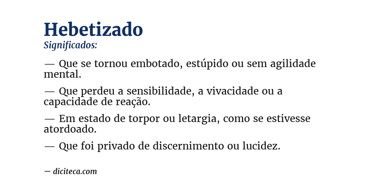 Significado de hebetizado