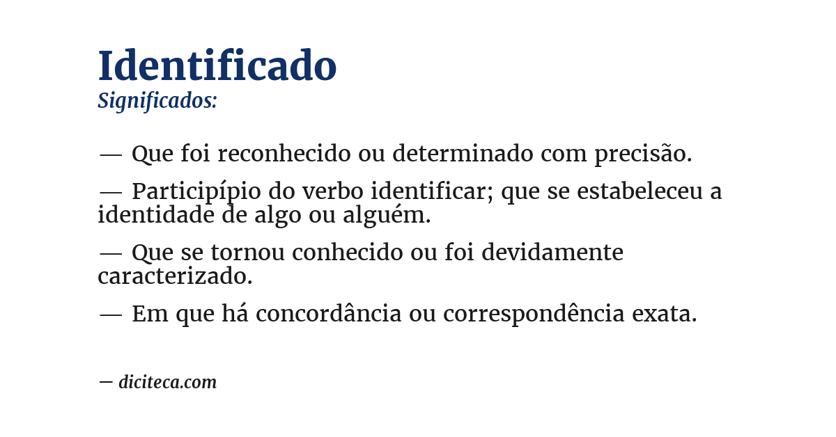 Significado de identificado