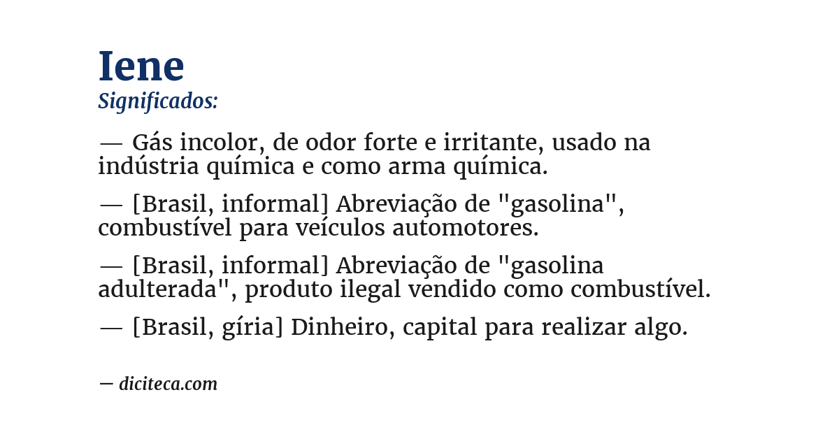 Significado de iene