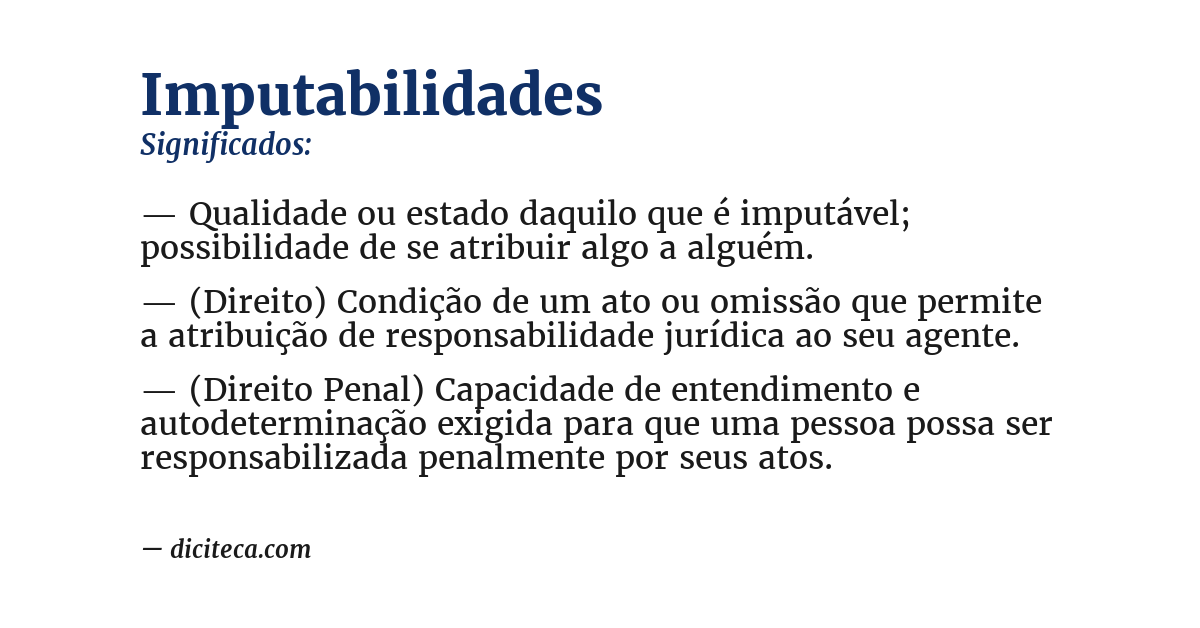 Significado de imputabilidades