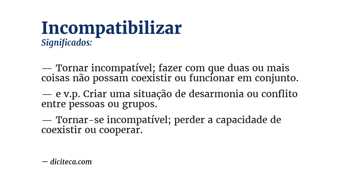 Significado de incompatibilizar