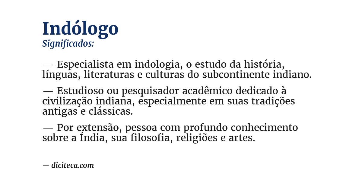 Significado de indólogo