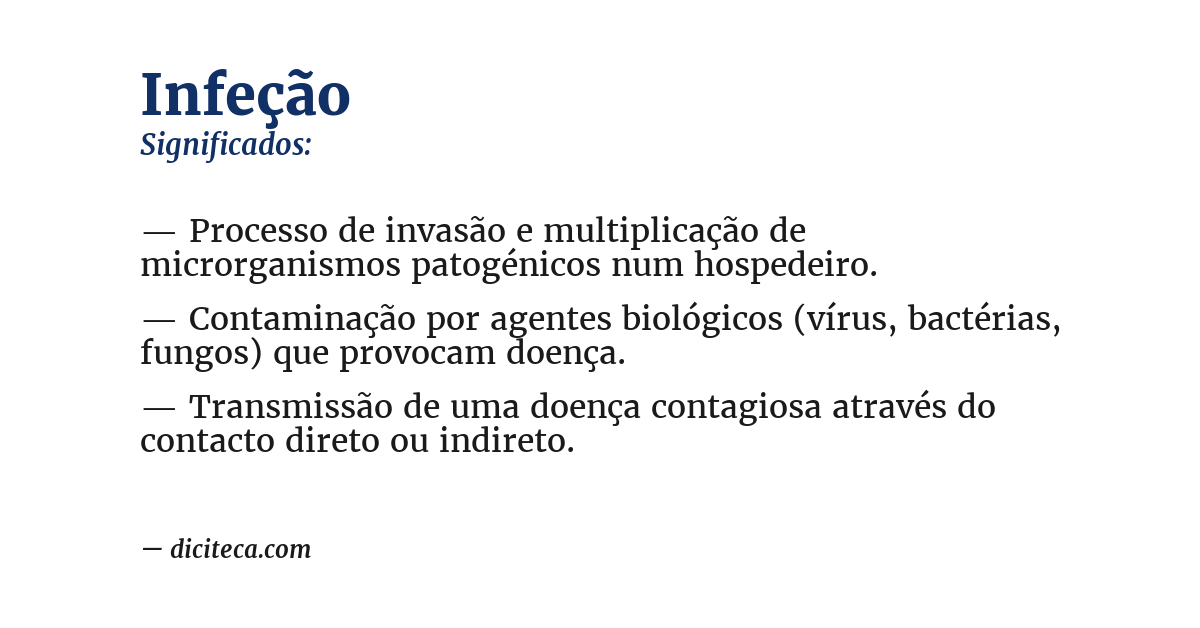 Significado de infeção